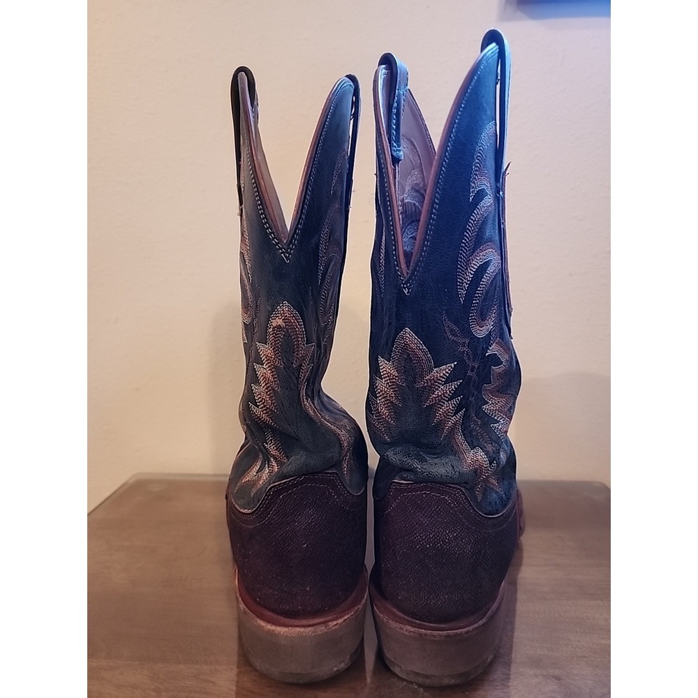 Lucchese Brown and Black Cowboy Boots - Picture 4 of 10